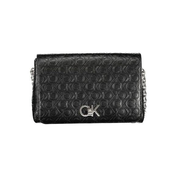 Calvin Klein CK Monogram Chain Wallet Women Black Handbags